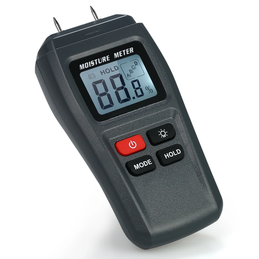 Цифровой детектор влажности древесины ручной двухконтактный измеритель с ЖК