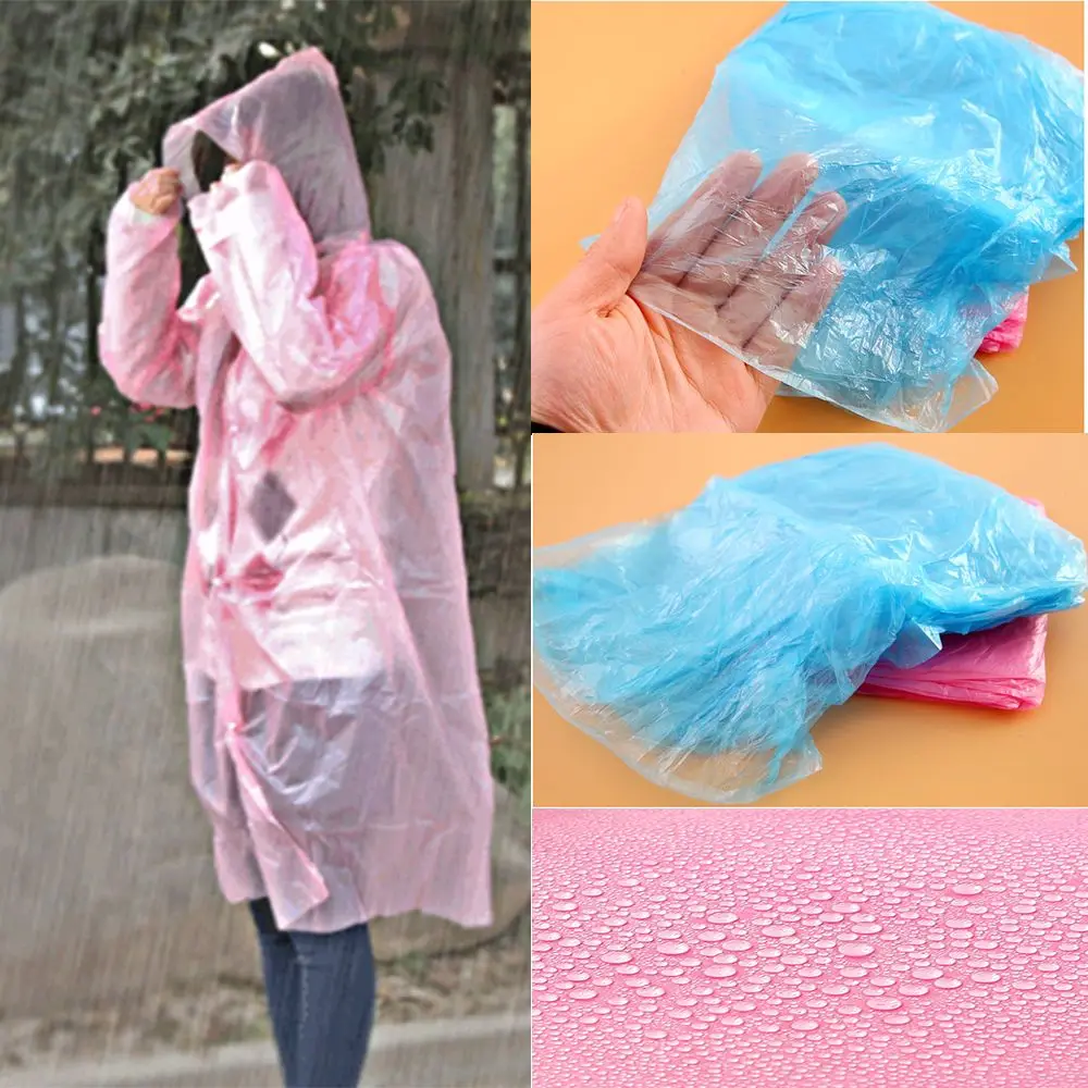 Одноразовый дождевик для взрослых аварийная Водонепроницаемая пончо с