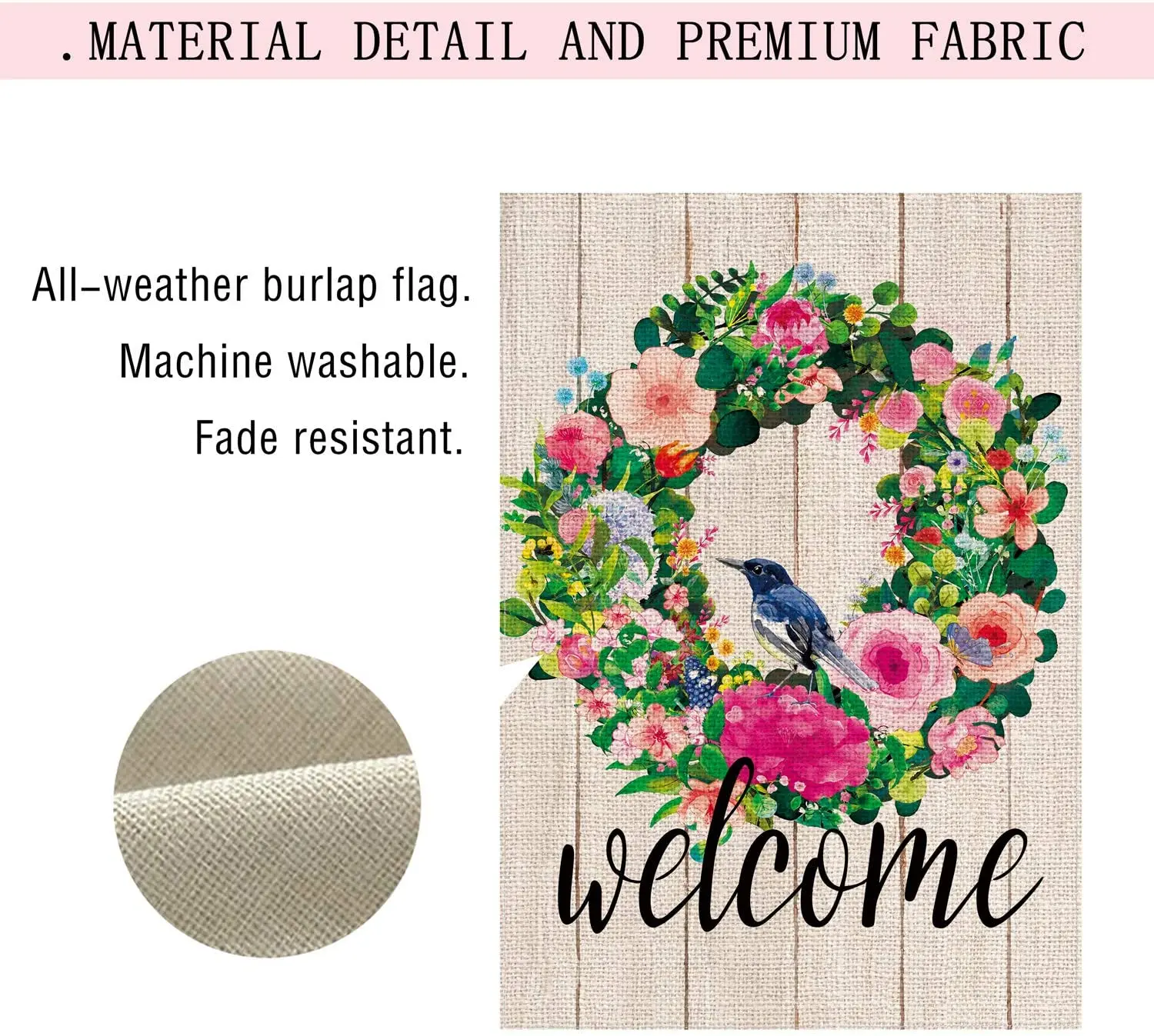 Венок с цветами двусторонний для украшения сада в деревенском стиле | Дом и сад