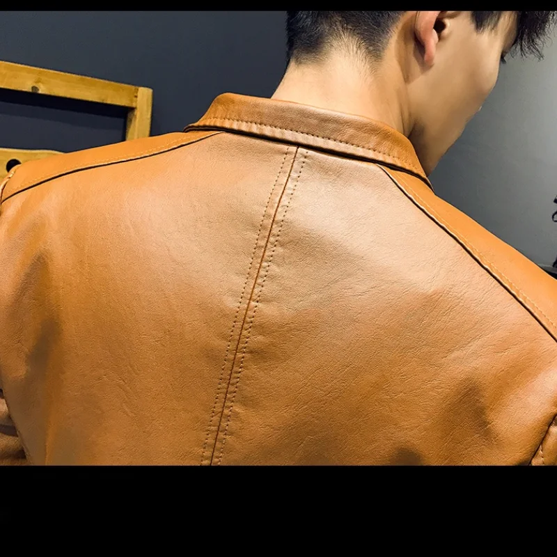 

2021 Men Winter Brand Leather Jacket Casual Motorcycle Business And Leisure Coat Faux Leather Jackets Mens Clothing Streetwear