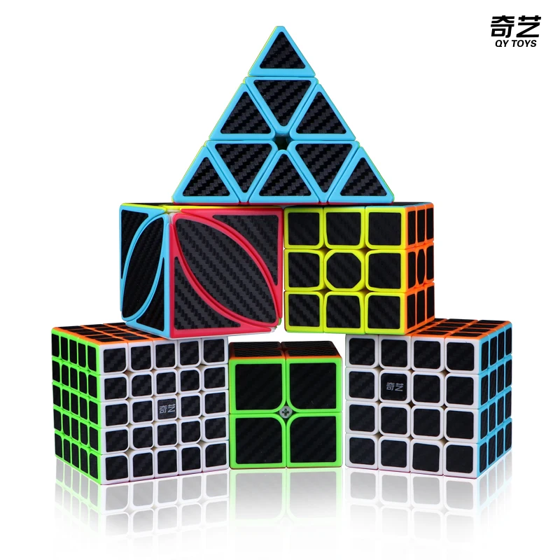 

QiYi 5x5x5 Carbon Fiber Cube Magic 2x2x2 3x3x3 Speed Cube 4x4x4 Skew Pyramid Cube for Kid Brain Cogitation Training Toys