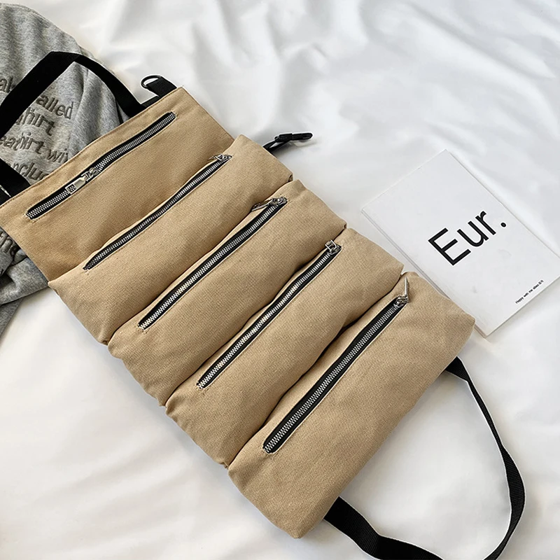 

Roll Tool Roll Multi-Purpose Tool Roll Up Bag Wrench Roll Pouch Zipper Carrier Tote Tool Roll Tool Pouch Wrench Roll Bag