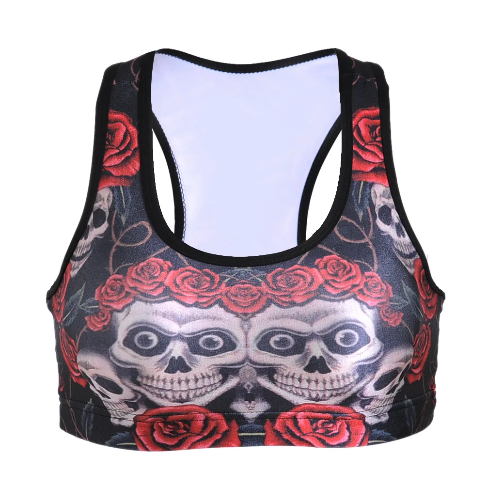 New style fashion rose head ring skeleton steel sports bra vest for digital printing |