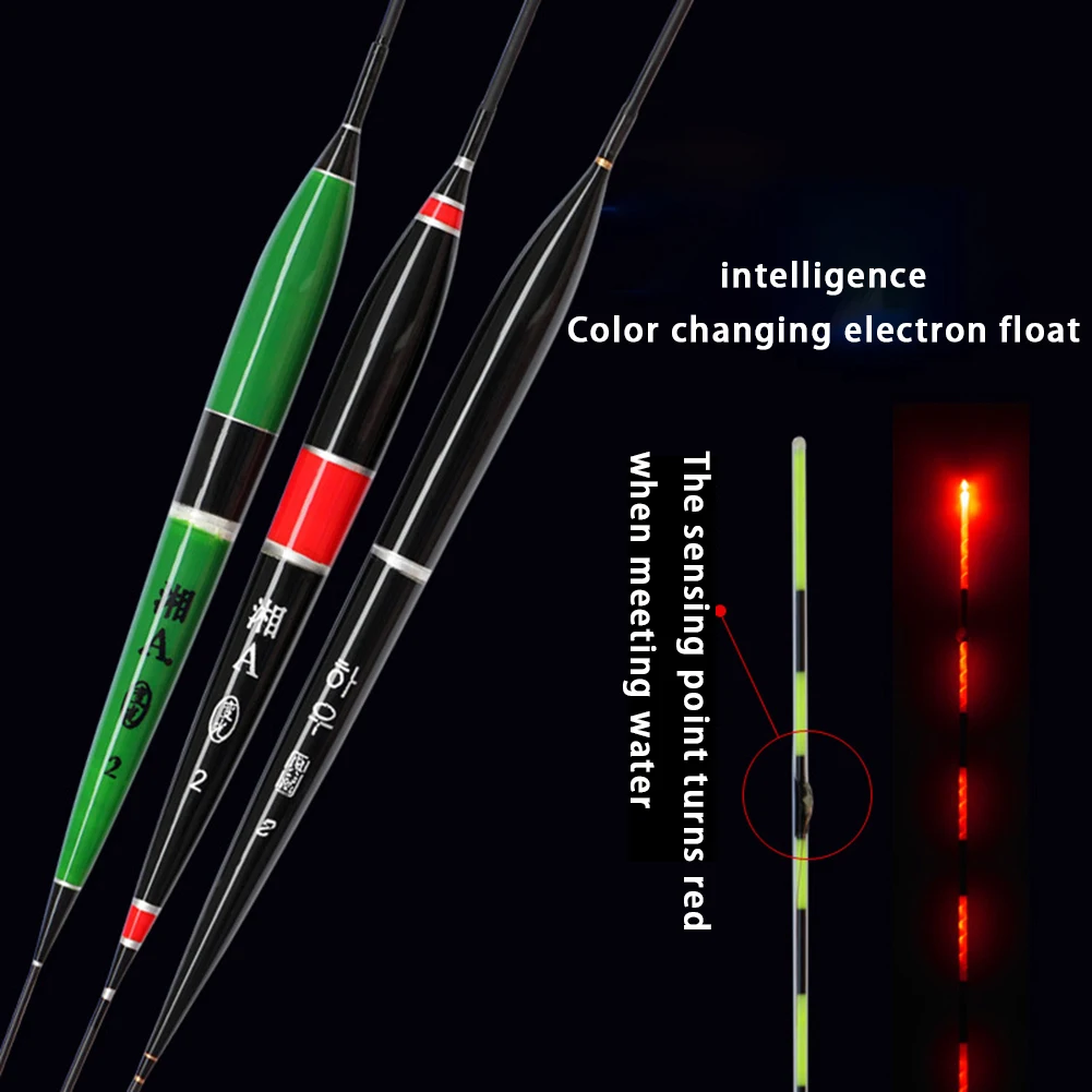 

Smart Fishing Float LED Night Light Bite Alarm Fish Bait Luminous Balsa Wood Electronics Floats Fishing Tackle Tool Color Change