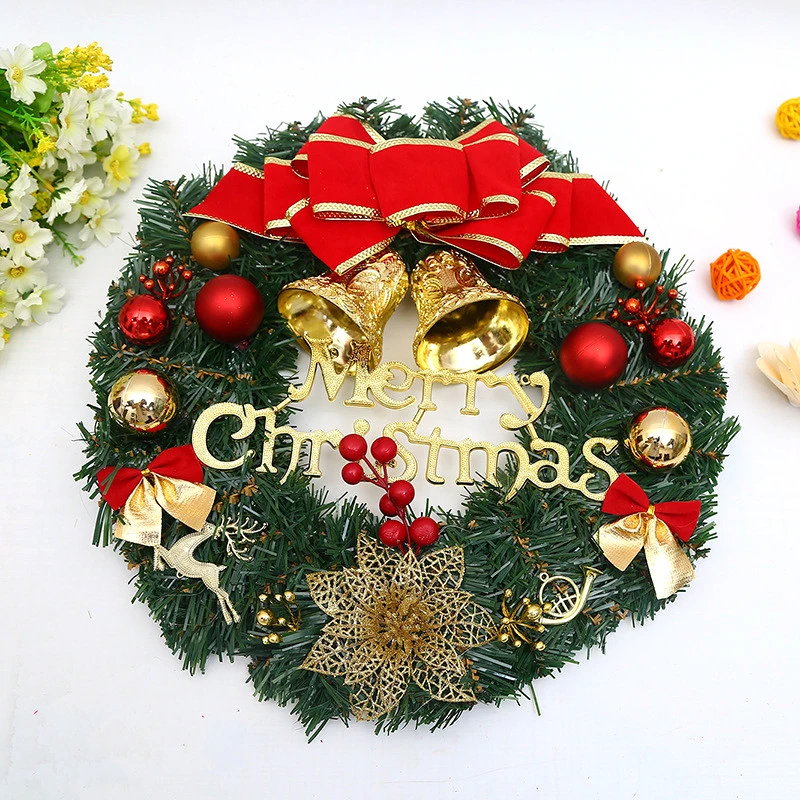 

Christmas Wreath Decoration Navidad Window Layout Door Hanging Strips Party Venue Background Arrangement Garland New Year 2022