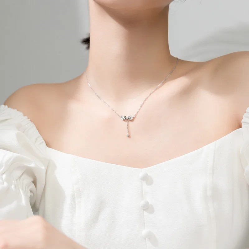 INALIS S925 Серебряный Простой поцелуй рыбок ожерелье Женская Корейская версия