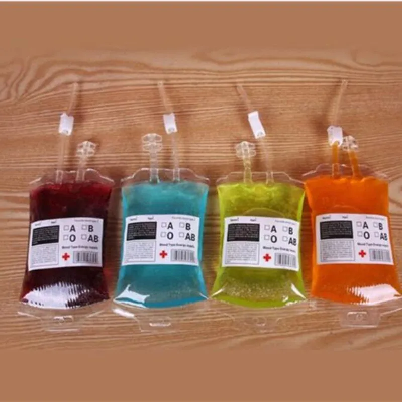 

20 Pcs Vampire Blood Bag Beverages Juice Drink Bags Energy Pouch Halloween Props Funny Gifts Party Supplies