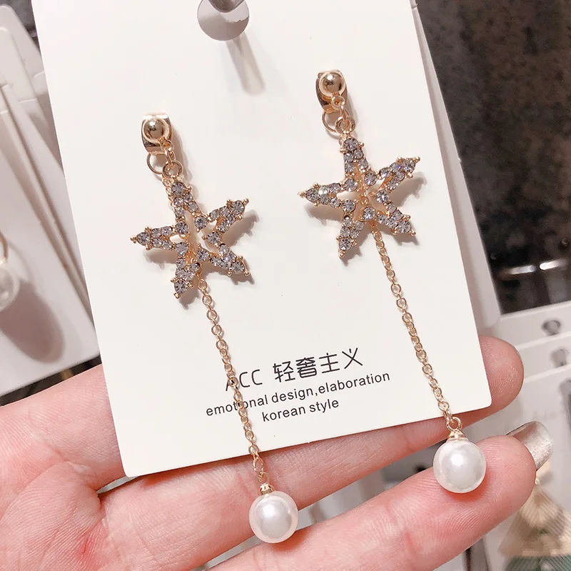 Серебряные иглы длинные женские серьги с жемчугом модные темперамент простые анти-аллергические серьги летние индивидуальные сетчатые украшения - Окраска металла: 1.59