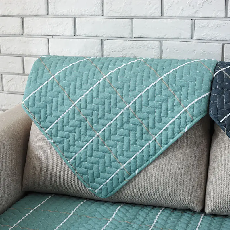 LeRadore Mediterranean Four Seasons Sofa Cover Anti-skid Plaid Covers Pure Cotton Multi Functional Seat Couch | Дом и сад