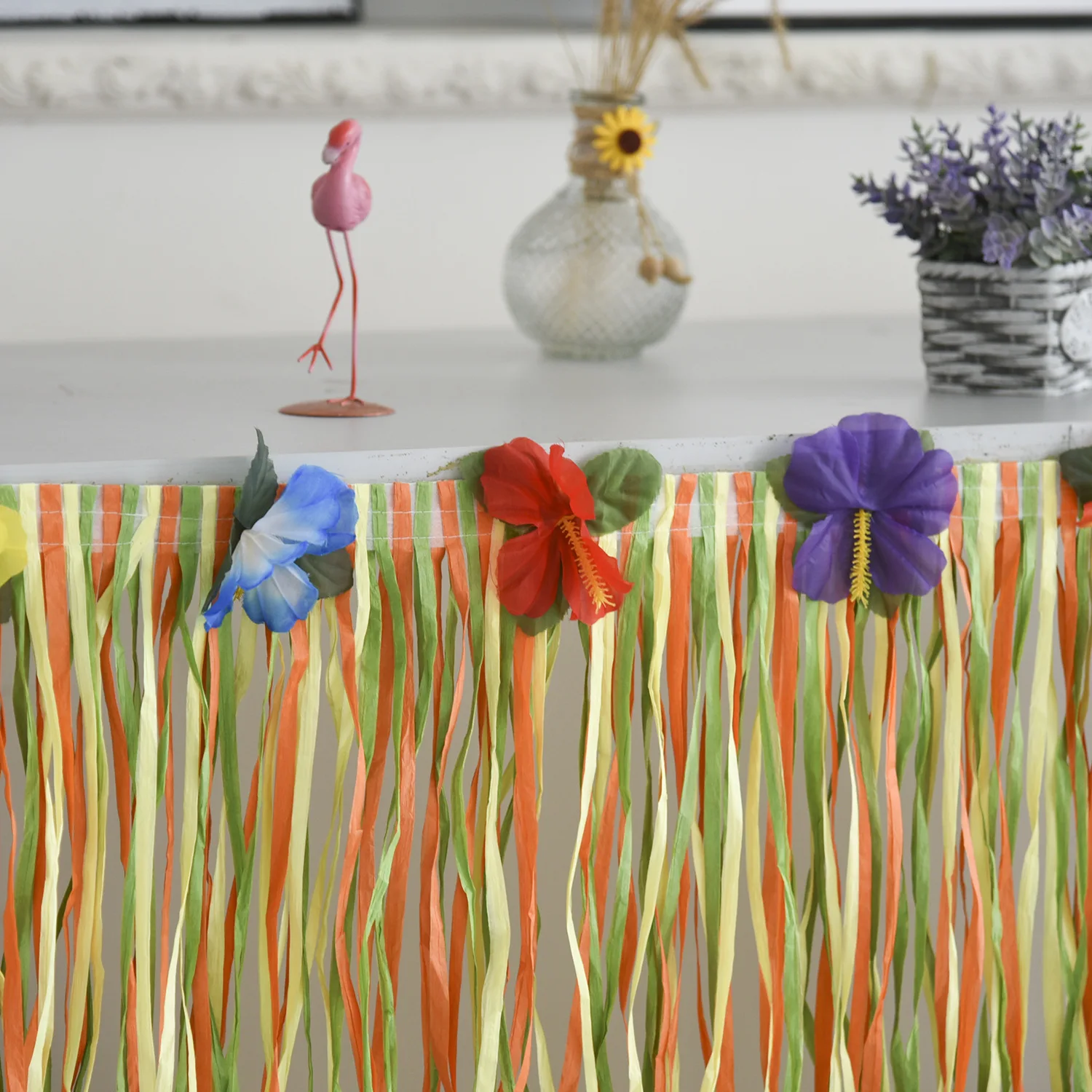 Гавайская Юбка для стола пачка украшения Пляжная посуда отпуска вечерние