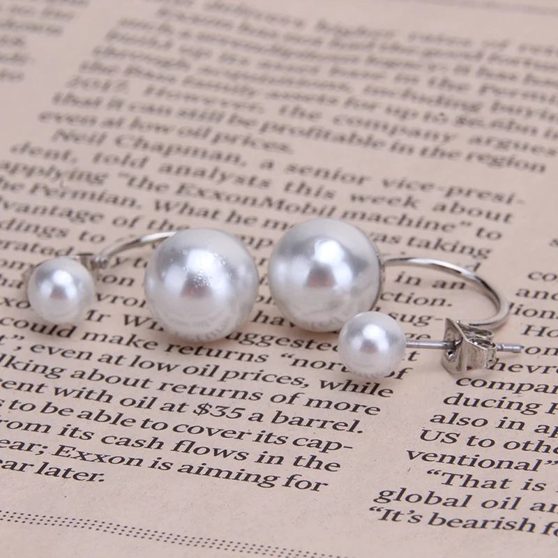 Модные ювелирные изделия для ушей двойные модели звезд имитация жемчуга