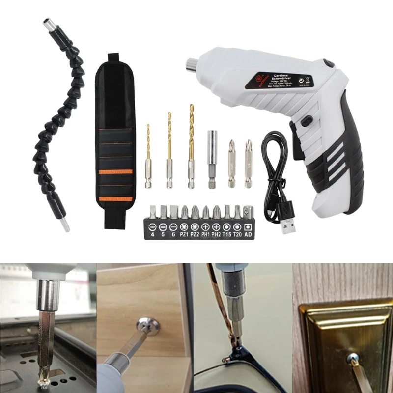 

3.6V Electric Cordless Drill ScrewDriver With 1300mA 20 Pcs Accessories Lithium-Ion Batter Mini Rechargeable Tools