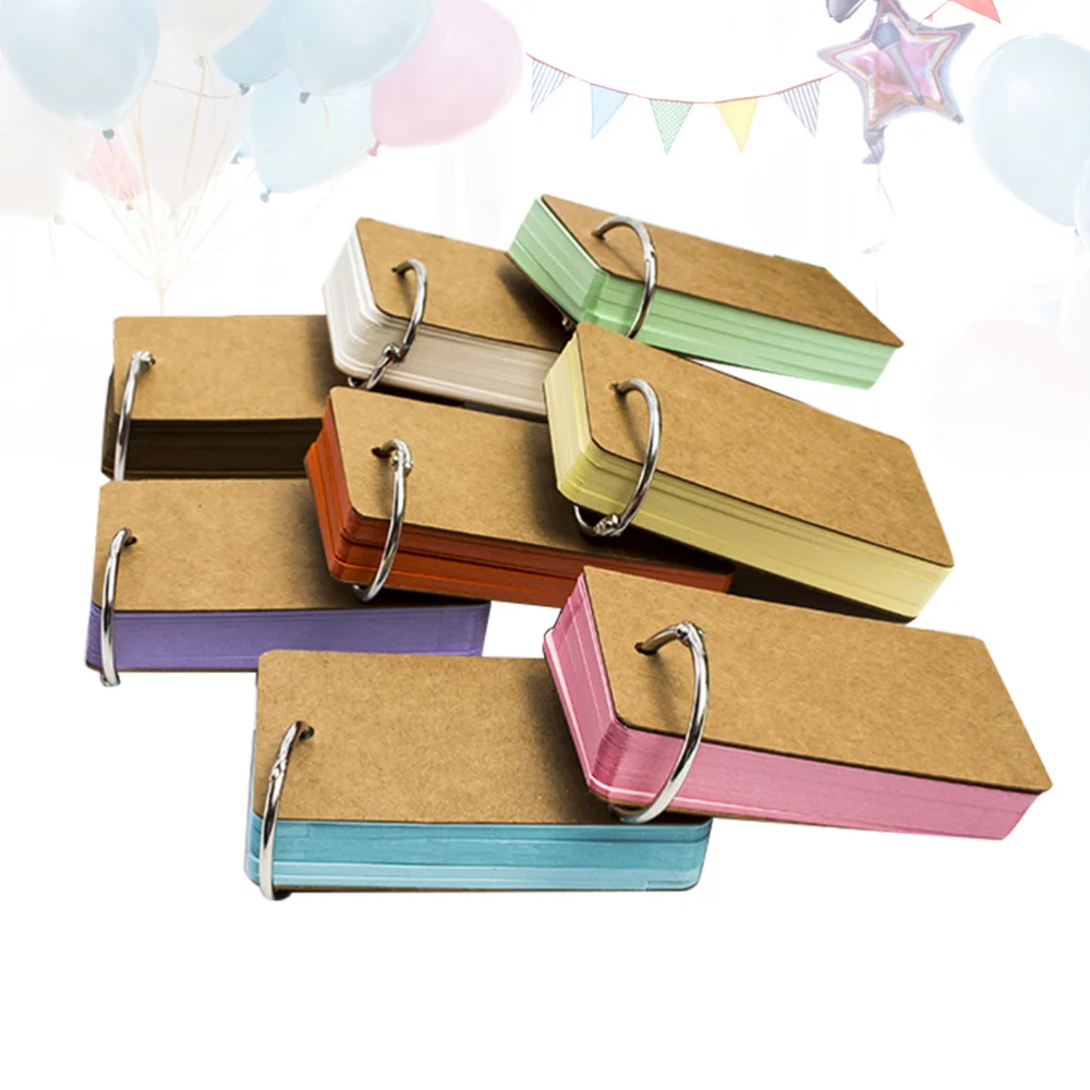 

6 Pcs 9x5.5cm Blank Alphabet Cards Literacy Cards Message Pads Memo Scratch Notes Stationery Supplies with Binder Ring for Schoo