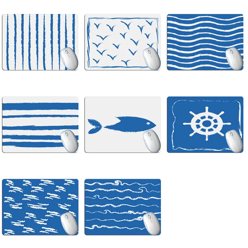 Скандинавский минималистичный Синий Стиль Коврик для мыши Чайка вертикальные