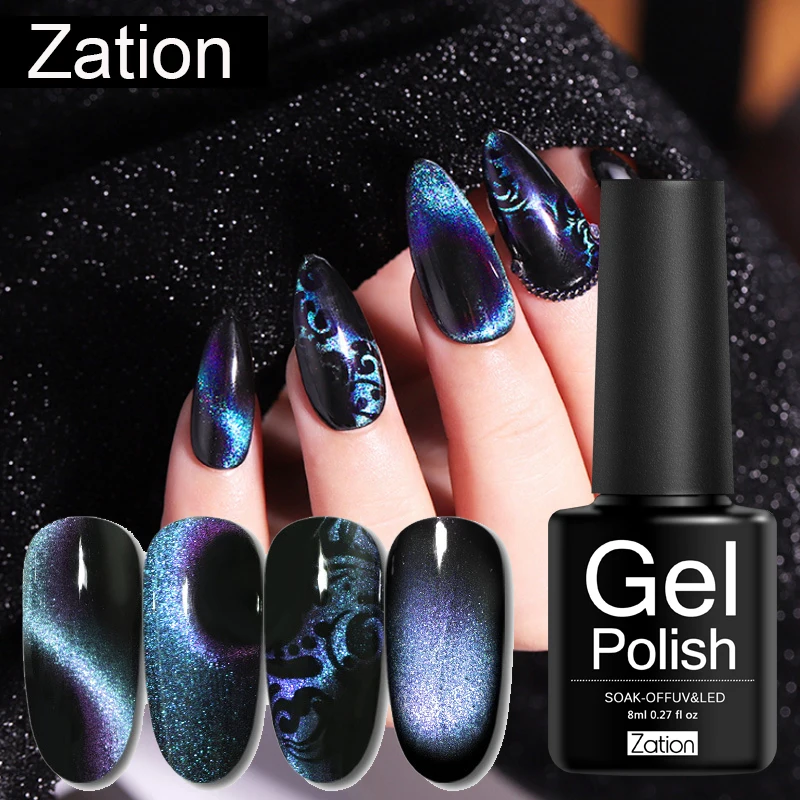 Блестящая краска 5D амулеты для ногтей кошачий глаз гель лак Магнитная личная