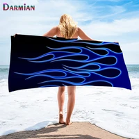 darmian cool flame pattern design printed bath towel bathroom microfiber summer travel large beach towels shower towel 75x150cm