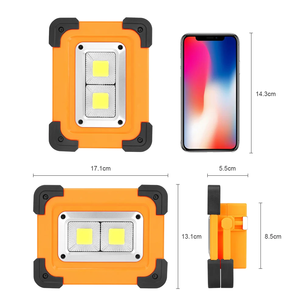 Светодиодный портативный Точечный светильник супер яркий 2 COB светодиодный