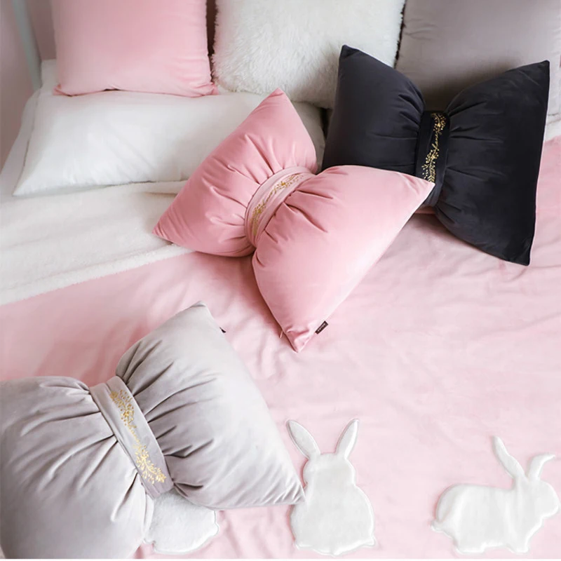 Нордическая INS ветрозащитная Подушка cillink с бантом бархатная Женская подушка в