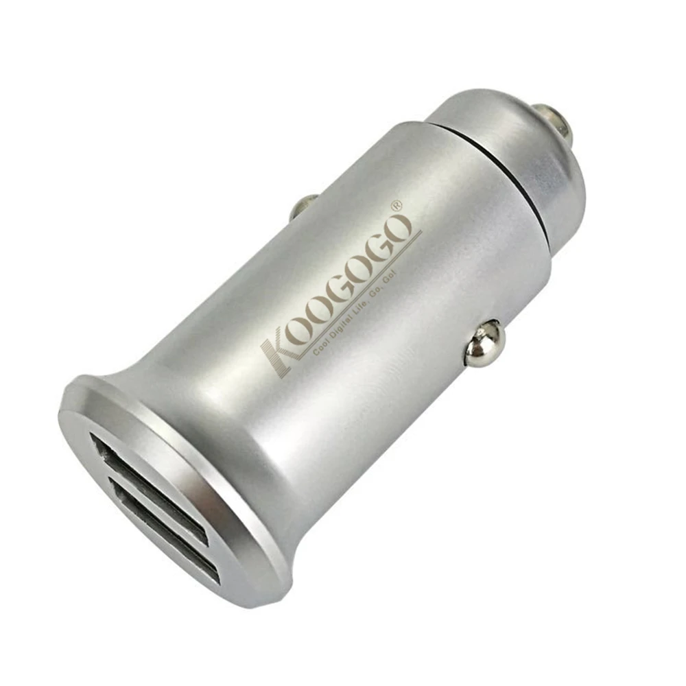 

KOOGOGO Dual QC 3.0 USB Car Charger Zinc Alloy Adapter with Smart Charging Technology