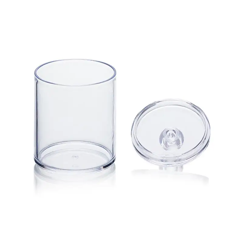 

Acrylic Multifunctional Round Receive Box Jewelry Box Cosmetic Make-up Cotton Swab Box 2 In1Transparent Container Storage Boxs