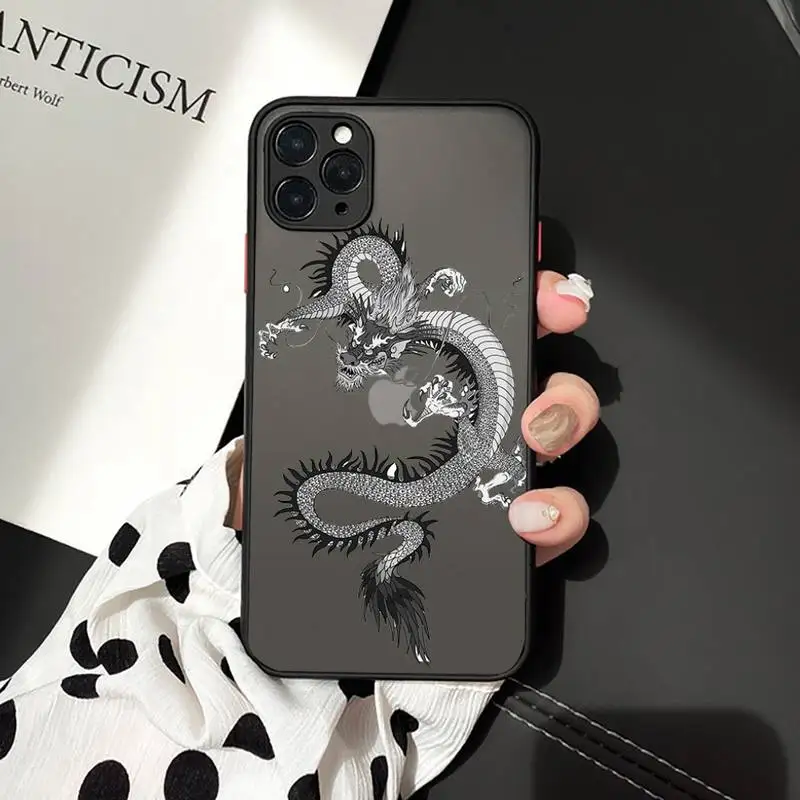 

Chinese dragon Phone Case matte transparent For iphone 7 8 11 12 plus mini x xs xr pro max cover