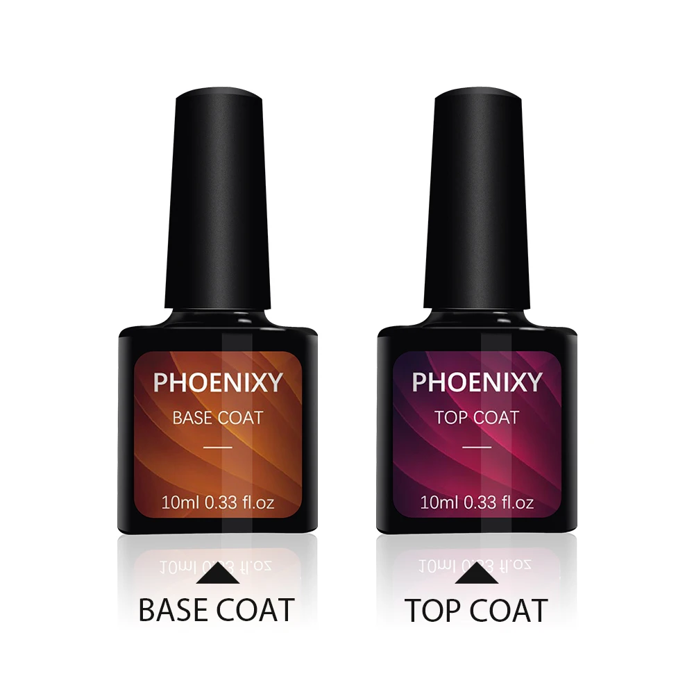 

Phoenixy 10Ml Base And Top Coat For Gel Polish Top Coat Uv Gel Base Gel Nail Uv Polish Top Coat No Wipe Top Gel Nail Polish