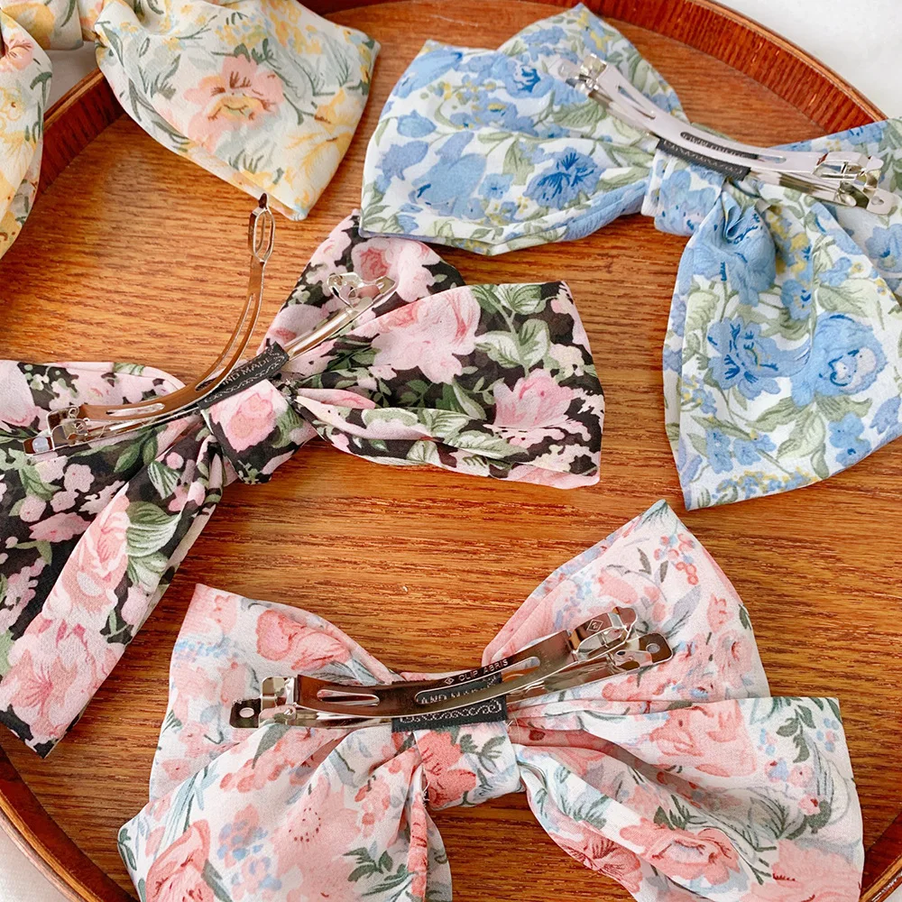

Fashion Bow Satin Floral Barrettes Hairpins For Women Girls Hair Clips Ribbon Headband Ponytail Headwear Hair Accessories Hot