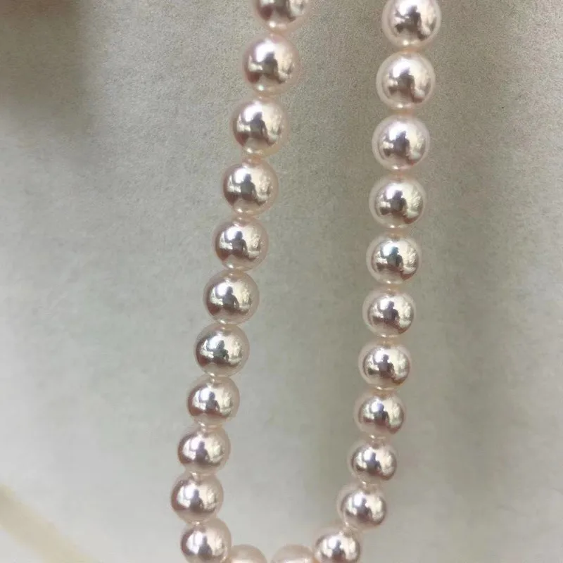 ?? 送料無料ゴージャスな7-8ミリメートルラウンドホワイトパールネックレス18インチ