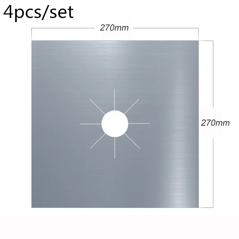 4pcs sliver 2/4/6 шт. газовых плит горелки Стекло волокна газовый протекторы для плиты плита горелки антипригарным Pad Кухня многоразовая плита чехлы - Цвет: 4pcs sliver