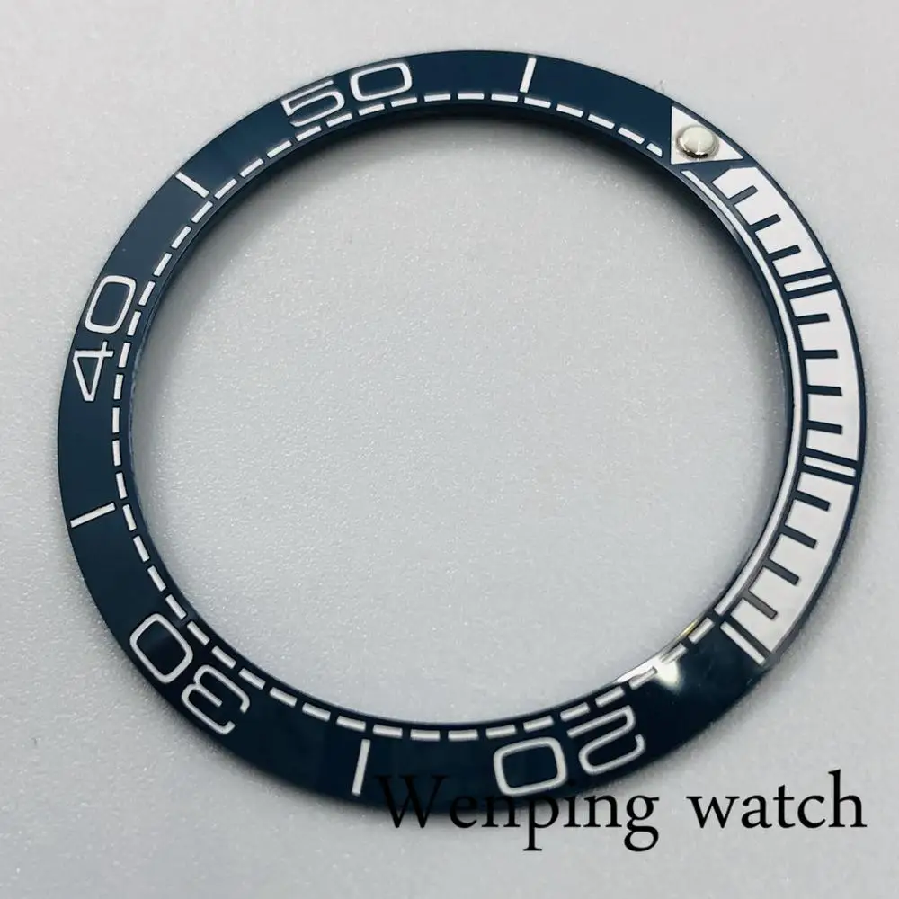 Высококачественные новые детали для часов 38 мм синий белый керамический корпус