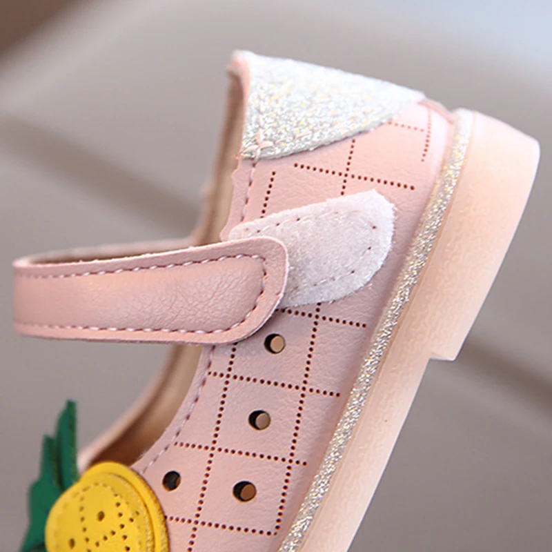 Вечерние туфли для маленьких девочек Свадебные принцессы с принтом ананаса из