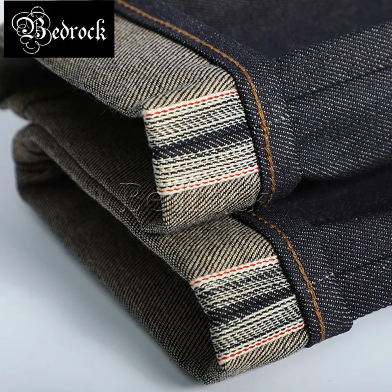 15.5oz Heavy Unwashed Vintage Raw Denim Jeans men casual straight red ear denim jeans small leg pants Featured blue winter thick