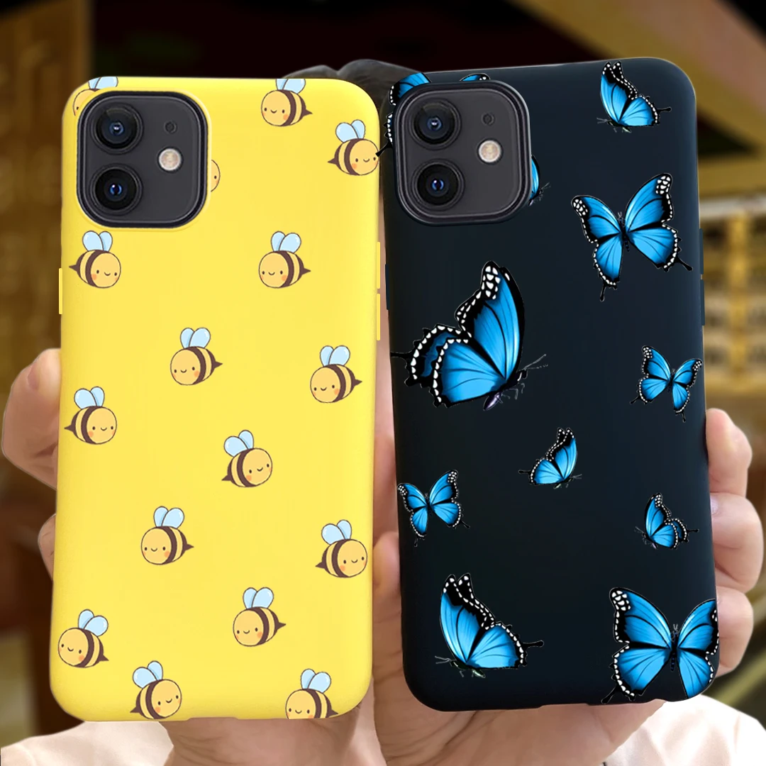 Милый чехол с мультяшными пчелами для iPhone 5 женский 6 6s 7 8 Plus X XS Max XR iPhone11 12 Pro