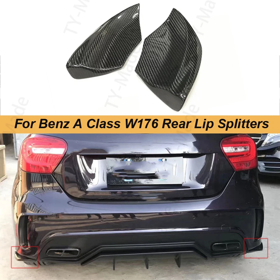 

2PCS Carbon Fiber Rear Lip Splitters Spoiler for Mercedes Benz A Class W176 A250 AMG A45 2013-2018 FRP Bumper Trim Canard Aprons