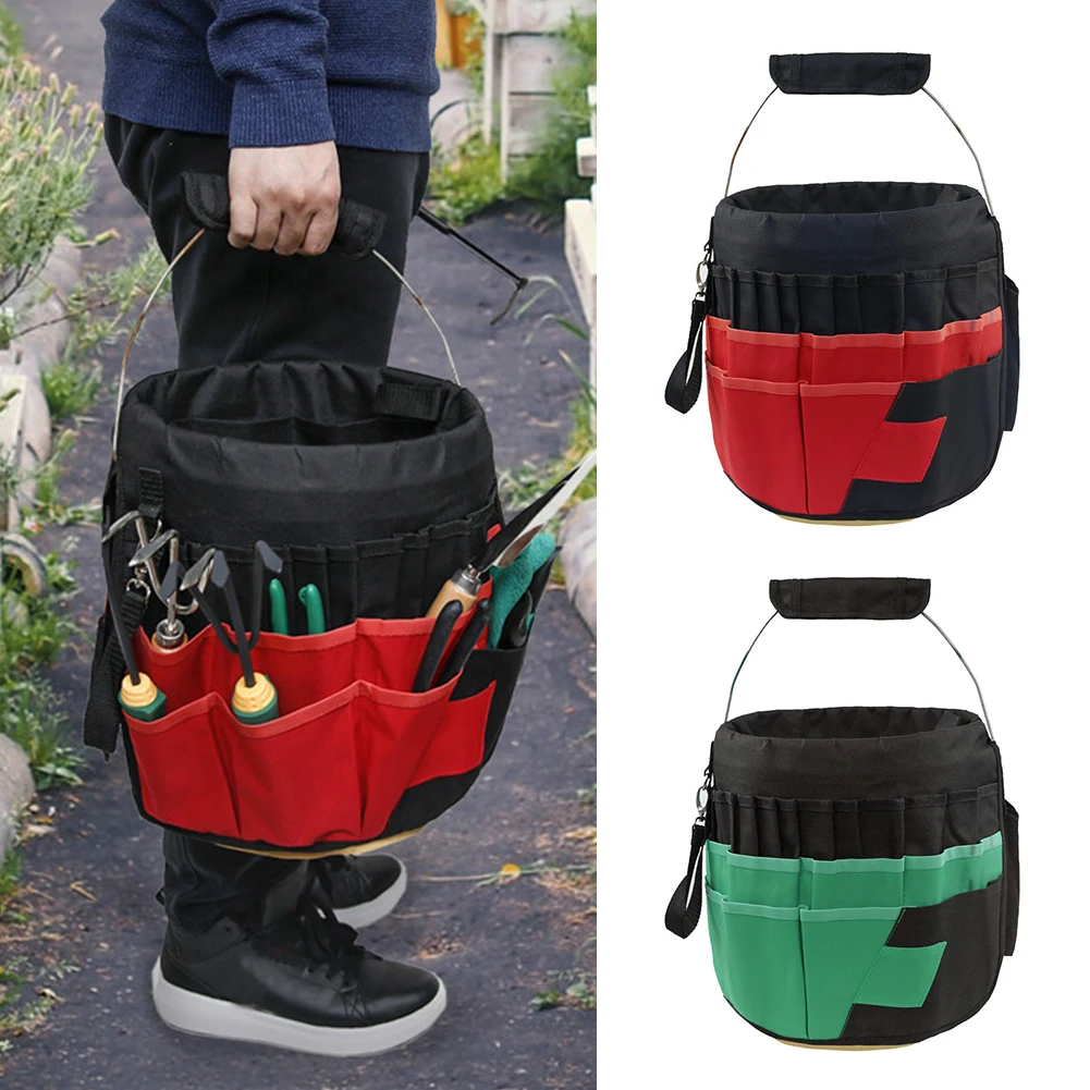 

Indoor Outdoor Patio Multifunction Ergonomic Storage Bag With Handle Oxford Cloth Lawn Bucket Organizer Garden Tools Portable