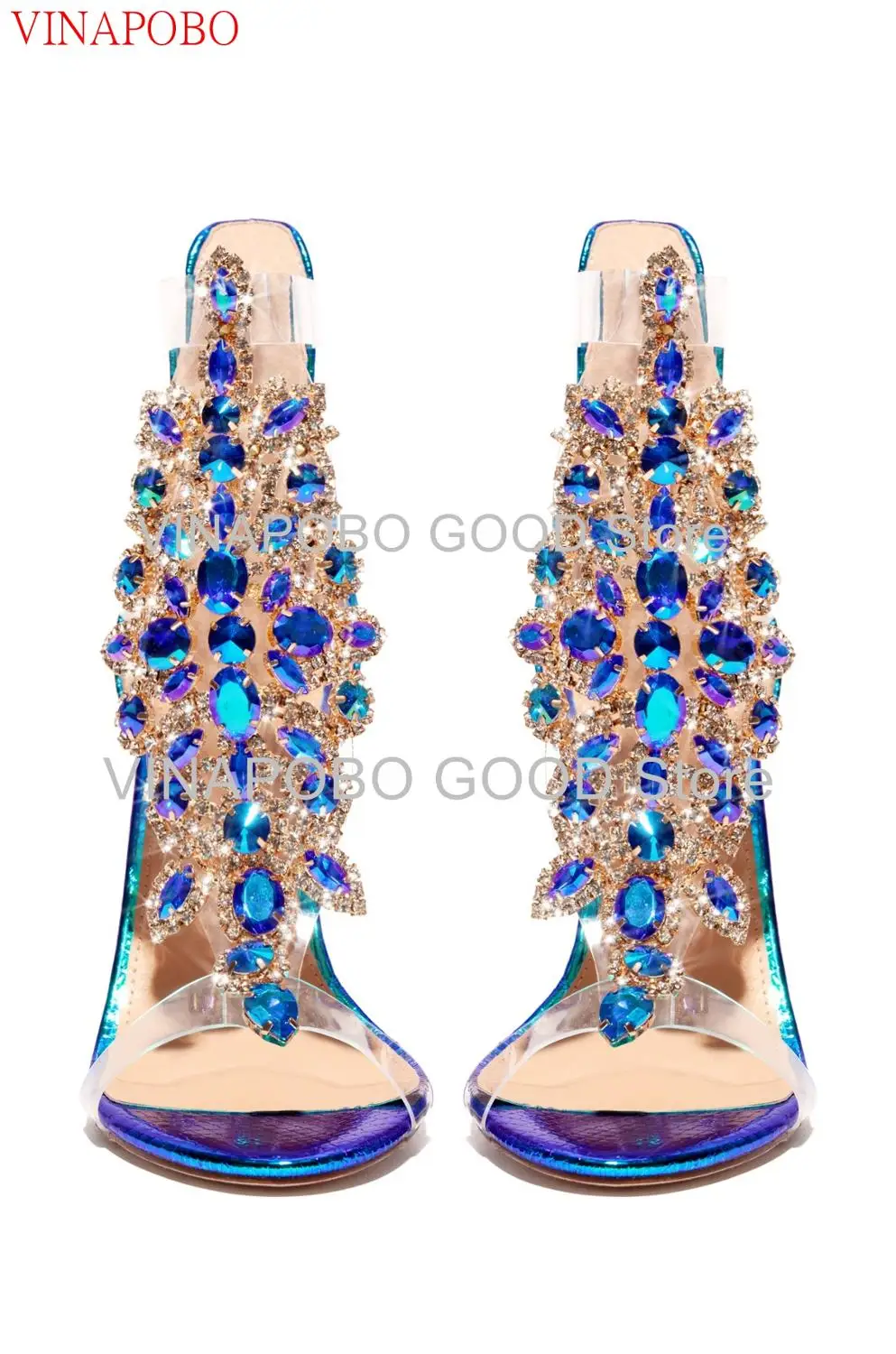 Женские сандалии-гладиаторы на высоком каблуке с открытым носком | Обувь