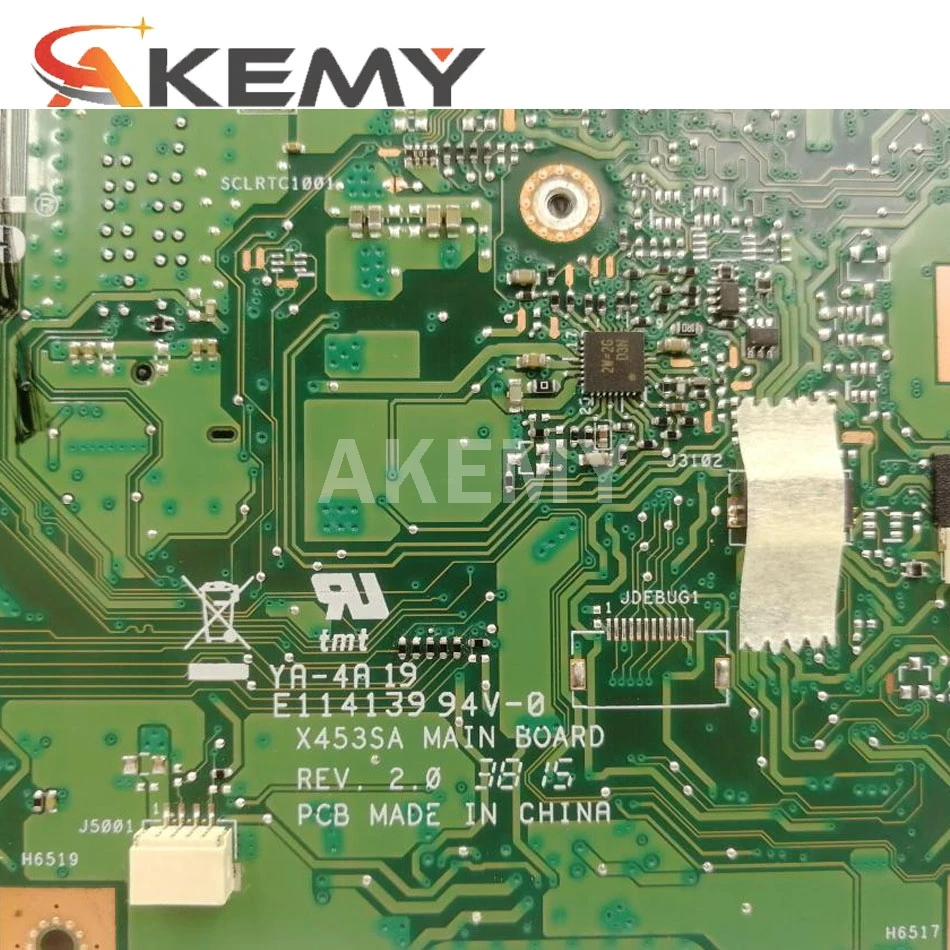 

Akmey 90NB0A70-R01200 X453SA motherboard For Asus X453SA X453S X453 F453S laptop motherboard original notebook N3700 motherboard