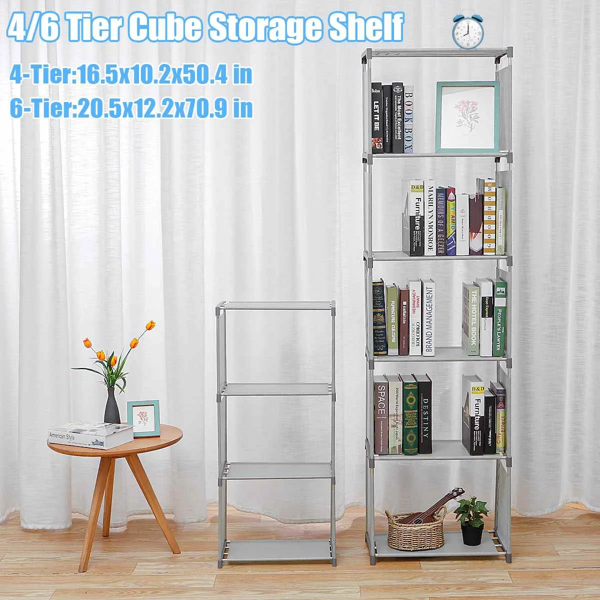 4/6 яруса куб книжная полка полки для хранения стоящий шкаф витрина гостиной