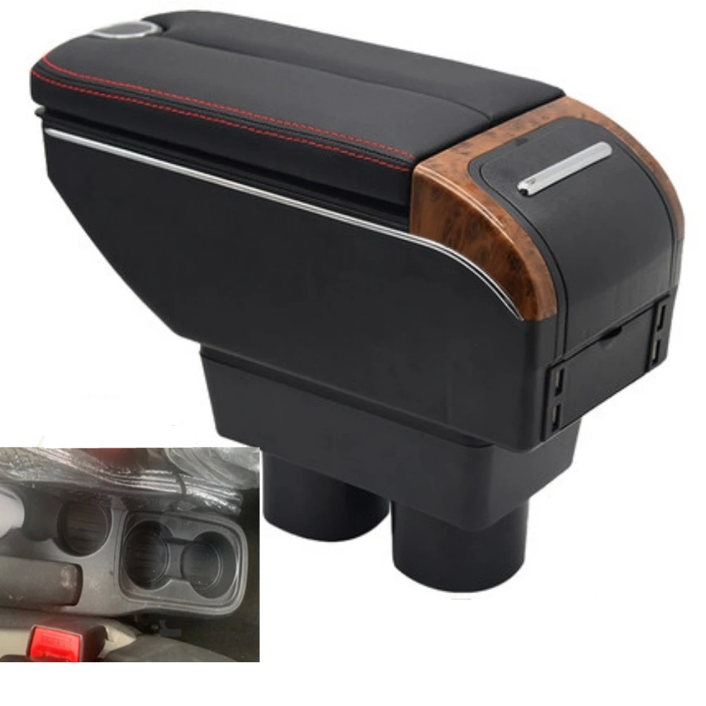 armrest for ford figo armrest box double layer heighten central store content storage box with ashtray usb charging cup hold free global shipping