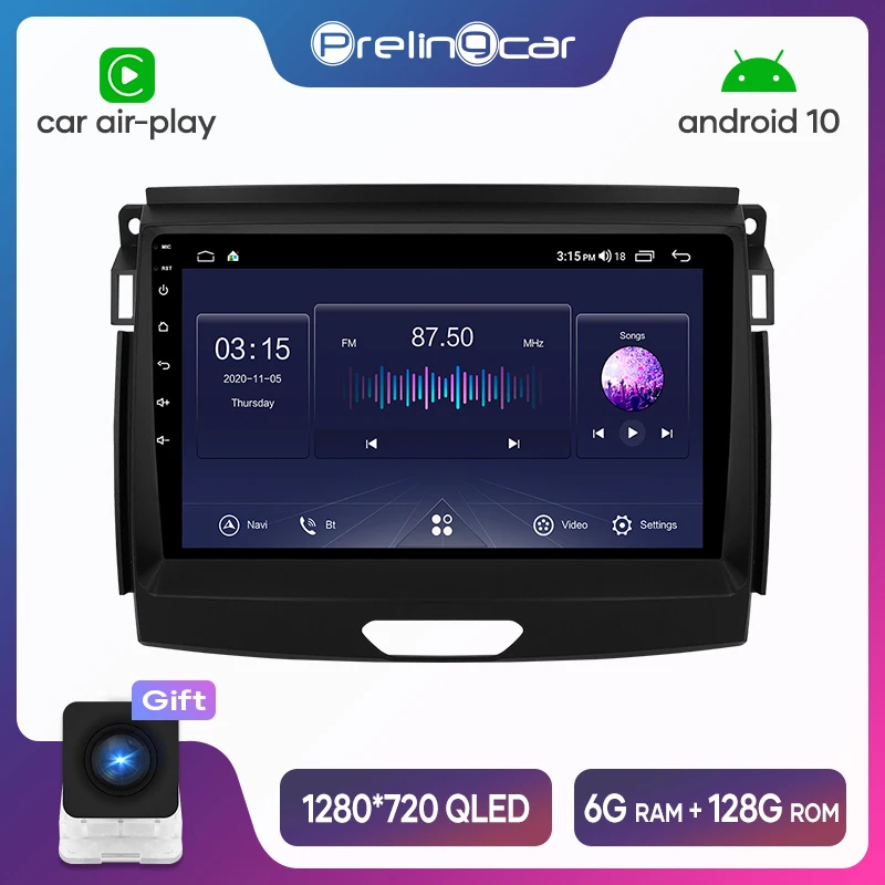

Автомобильная Мультимедийная система Prelingcar, автомагнитола под управлением Android 10,0, с видеоплеером, GPS-Навигатором, без DVD, с восьмиядерным пр...