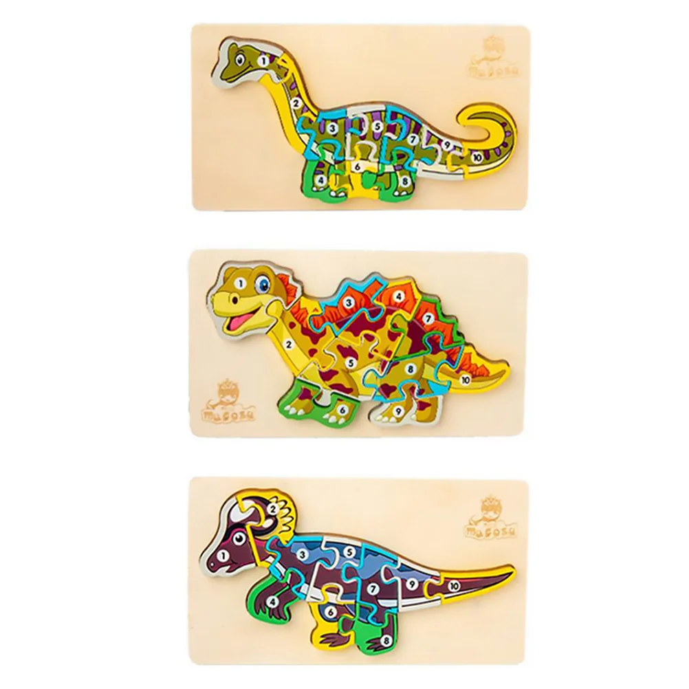 

3 Sets Children 3D Puzzle Digital Building Block Jigsaw Toys