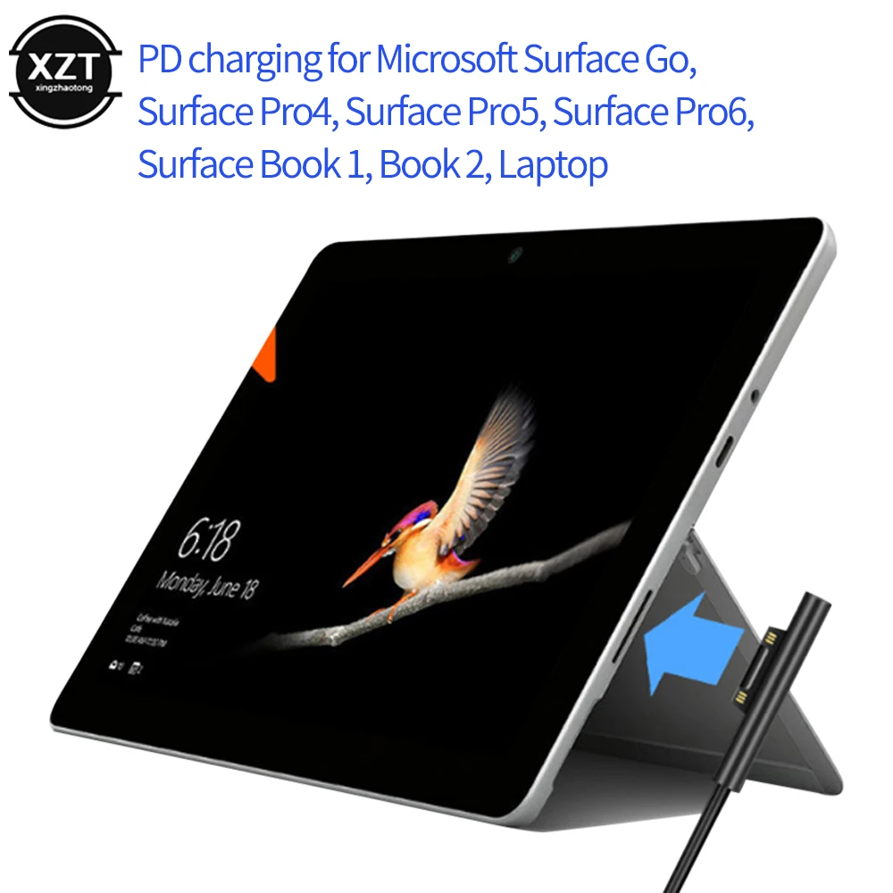 PD USB Type C зарядное устройство Apdater для Microsoft Surface Pro 6/5/4/3 Go Book планшет совместимый с 15