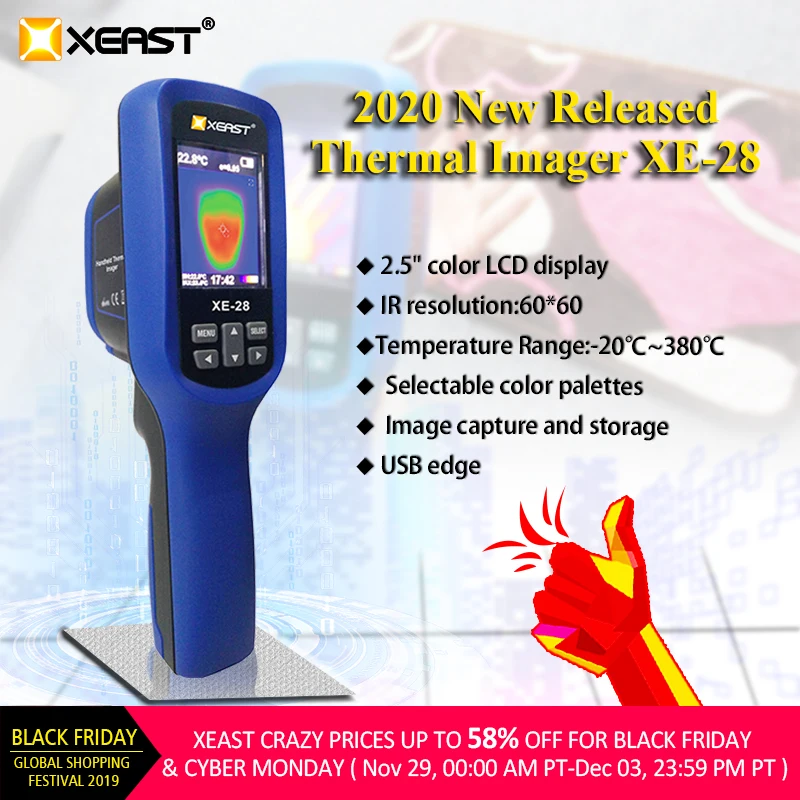 Выпуск портативный Тепловизор Инфракрасная камера с интерфейсом USB XE-26 и HT-02 серии
