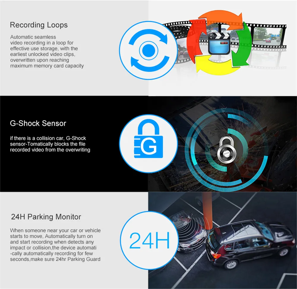 7 дюймов 4G Android 8 1 Автомобильный видеорегистратор GPS 2G RAM FHD 1080P видео рекордер