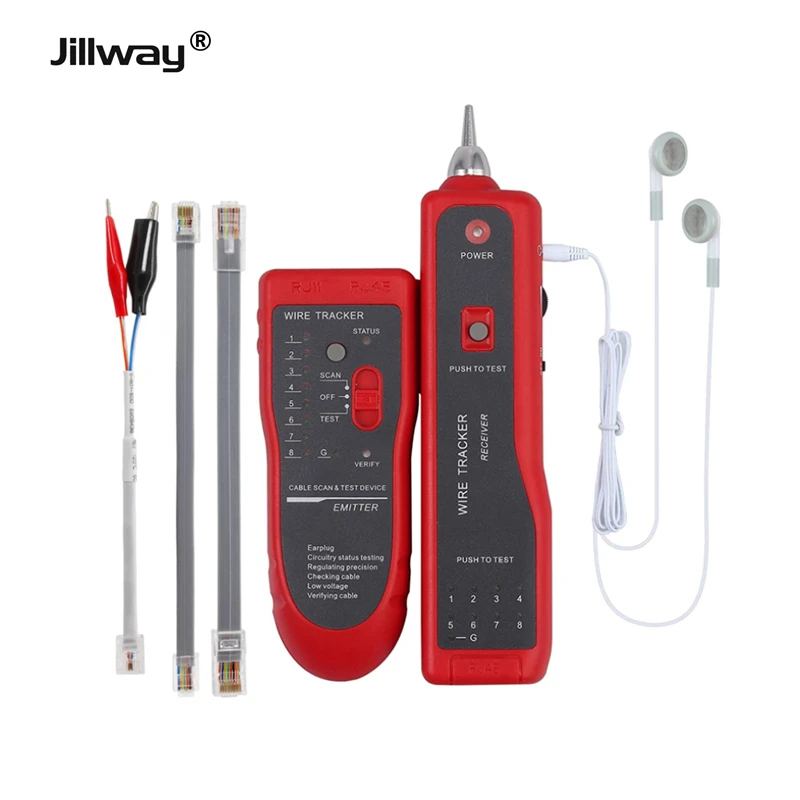 

Jillway Wire Tracker Network Cable Detector RJ45 RJ11 Tester for Telephone Lines and LAN Cables Line Detector LineFinder Tool