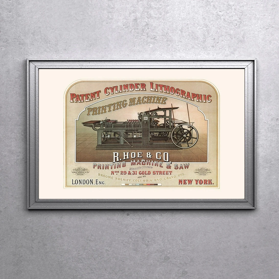 

Постер под старину-классический печатный станок-высококачественная репродукция, античное настенное искусство, Античный Декор