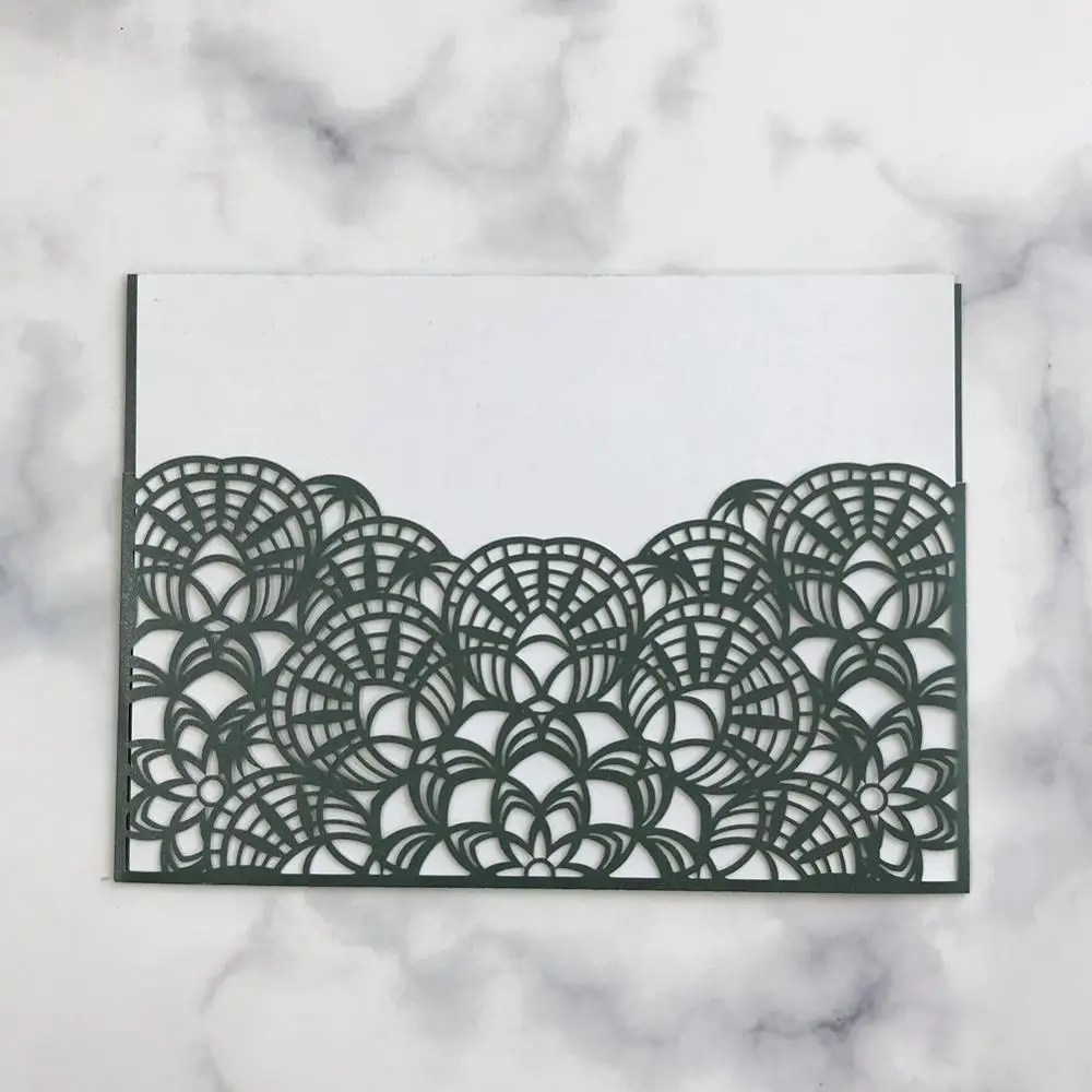 

30Pcs/Lot Wedding Invitation Card Bridal Shower Circle And Lace Kit With Laser Cut Rsvp Card Ceremony Blessing Cards Supplies