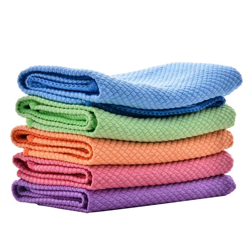 

30x40 CM Soft Microfiber Cleaning Towel Absorbable Glass Kitchen Cleaning Cloth Wipes Table Window Car Dish Towel Rag