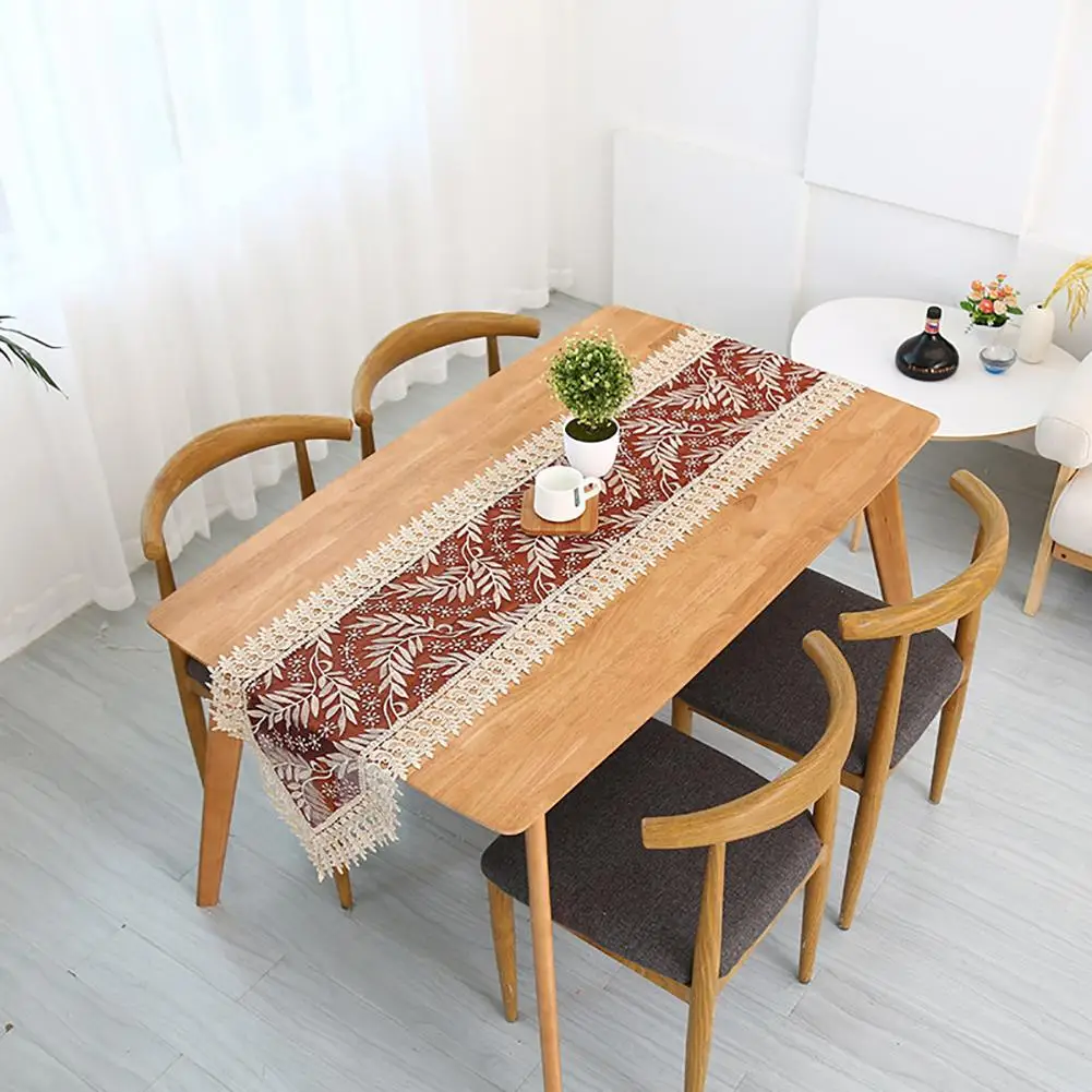 

Table Runner Cloth Cover Table Cloth Flower Party Wedding Decoration Flower Blossom Flocked Damask Tablecloth Accessorie
