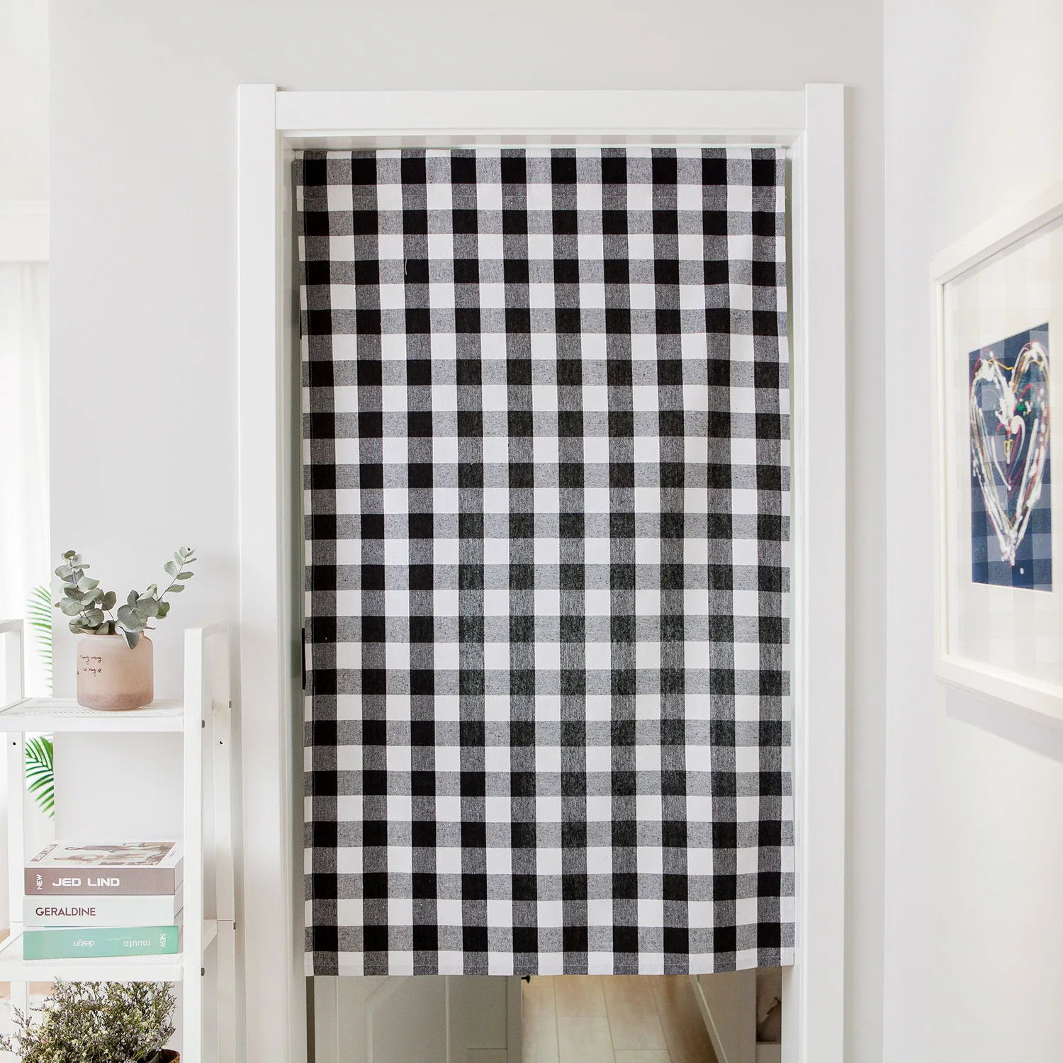 

Половинчатая занавеска в японском стиле, окрашенная в клетку, масляная дымонепроницаемая занавеска, украшение для спальни, кухни, ванной ко...